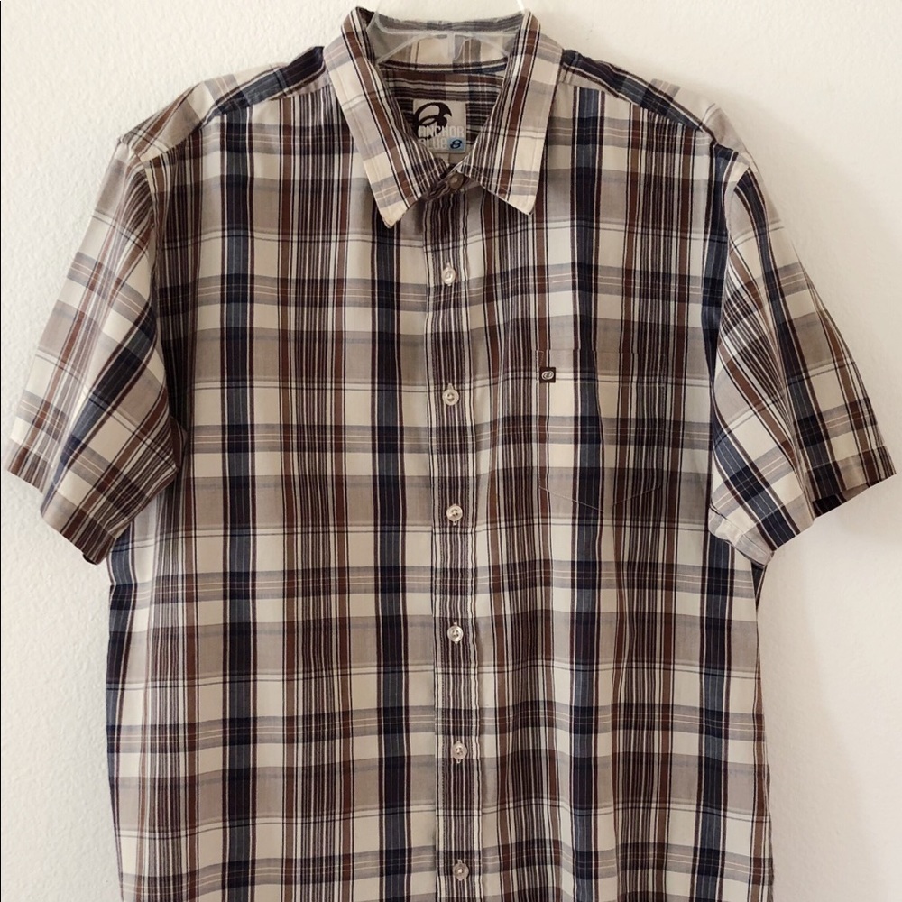 Anchor Blue XL Multi-Color Plaid Short Sleeve